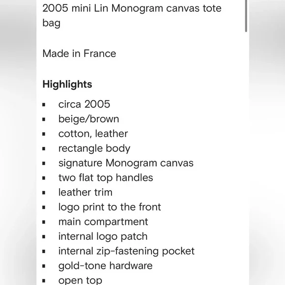 Louis Vuitton Rare runway EUC Monogram Lin tote - Picture 7 of 7